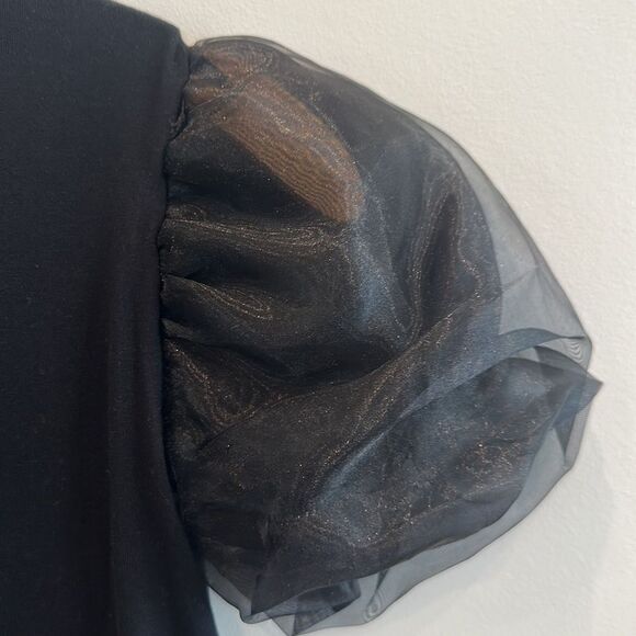 Black Organza Sleeve Top - Picture 7 of 8